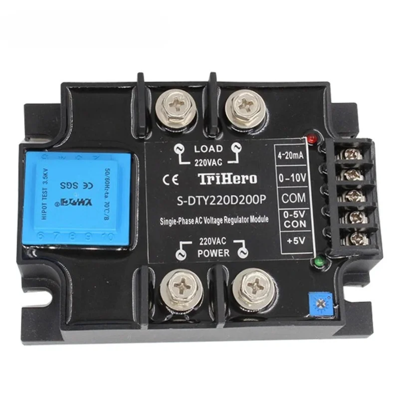 200A eenfase SCR Thyristor Power controller regulator SSR 4-20mA 0-10V S-DTY AC spanningsregelaar module