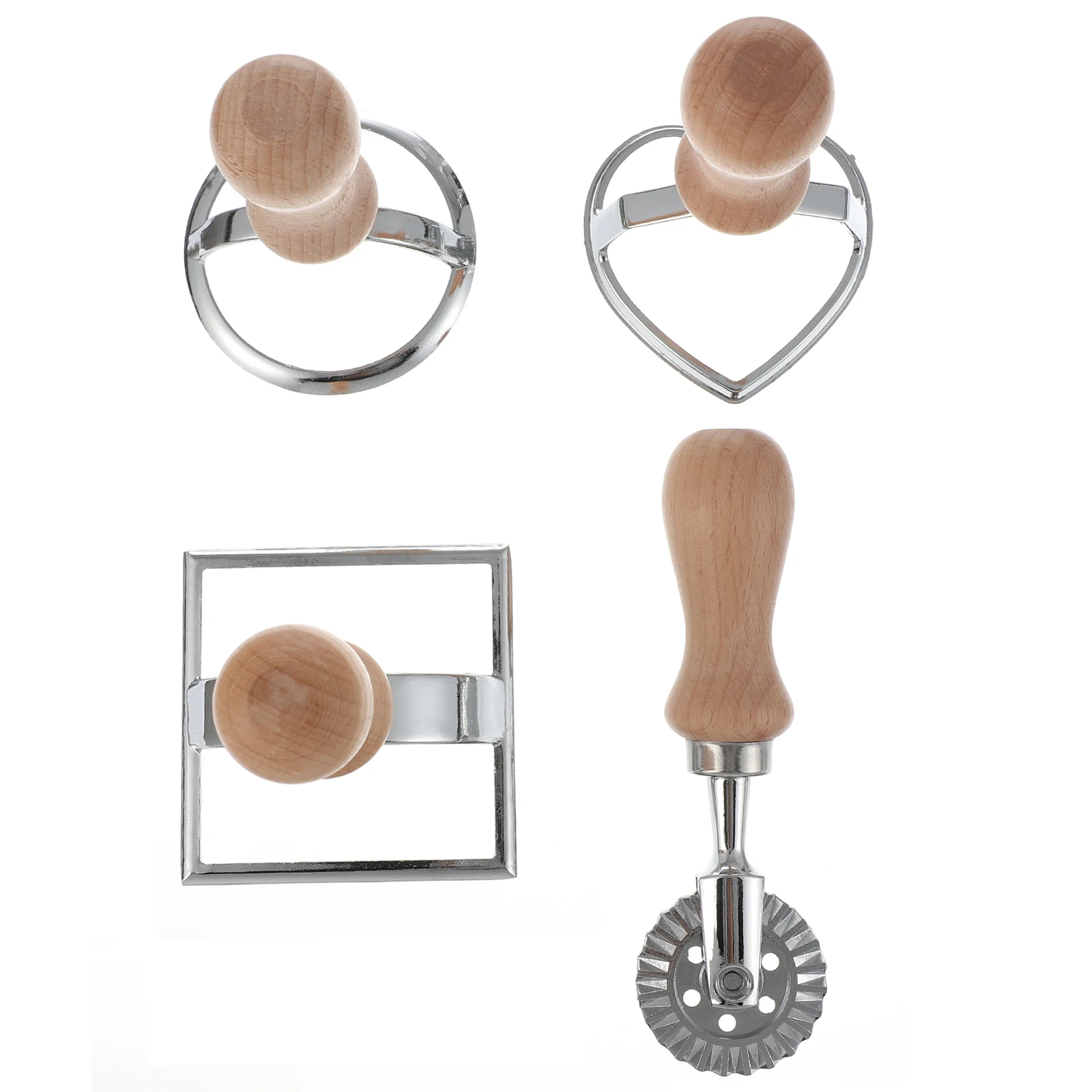 

4 Pcs Cookie Mold Set Cake Cutter Baking Tools Geometric Cutters Press Biscuits DIY Stamp