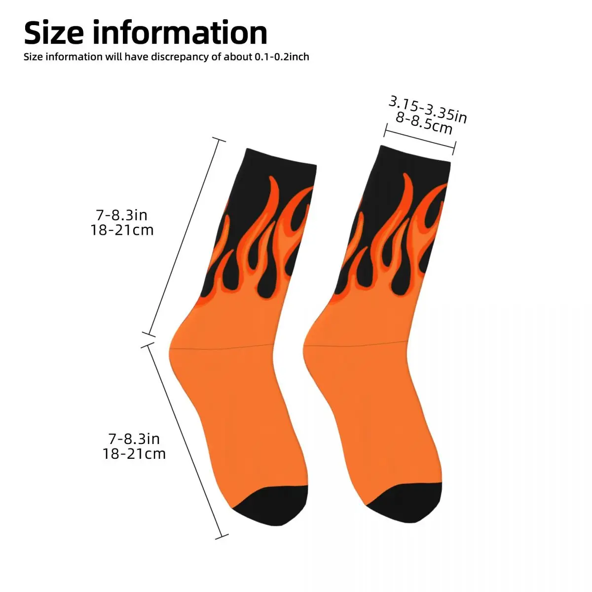 Fire Flame Socks Harajuku Desgin Elegant Stockings Autumn Anti Skid Unisex Socks Warm Soft Custom Running Sports Socks