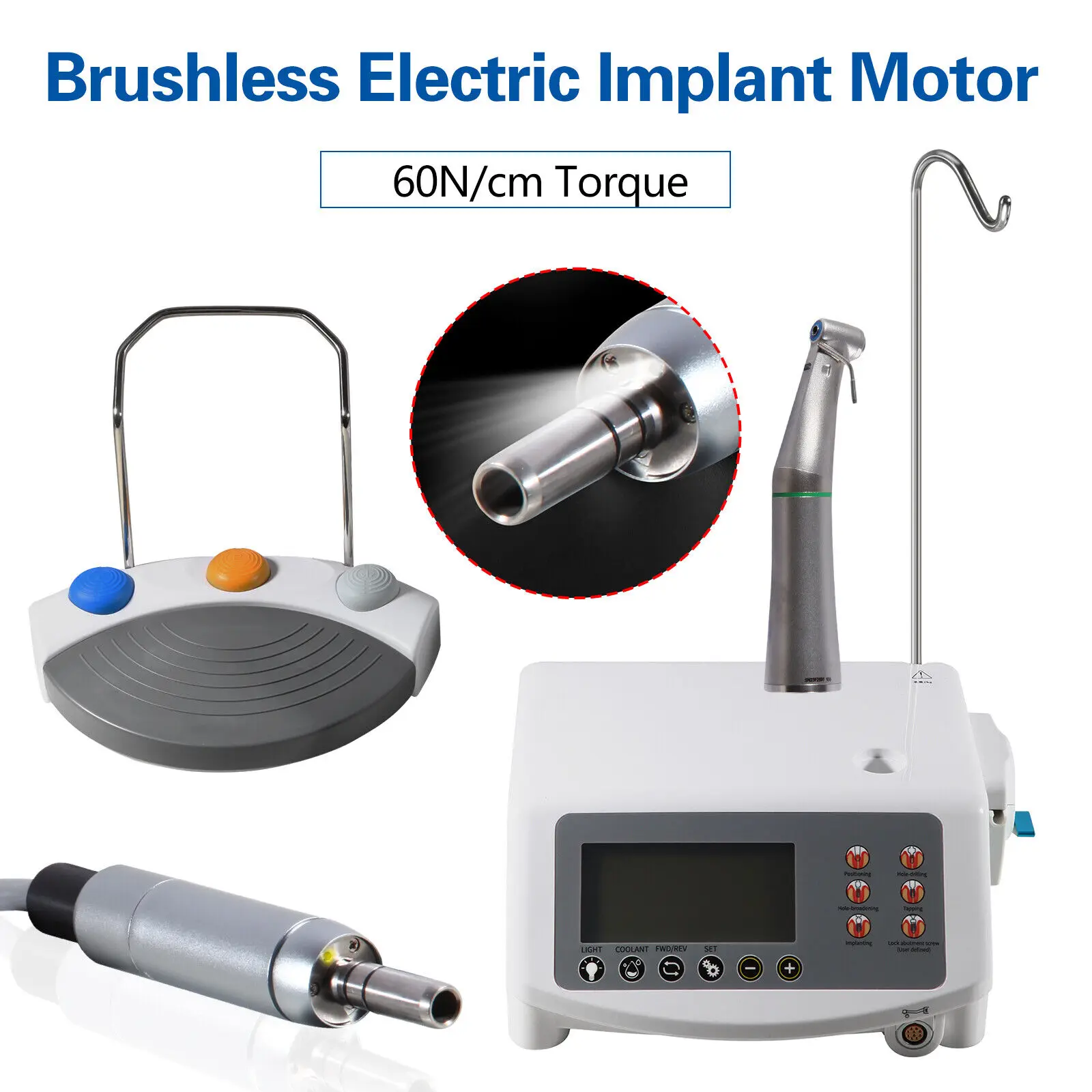 

Dental Led Implant Motor Surgical System Brushless +Fiber Optic Contra Angle Handpiece