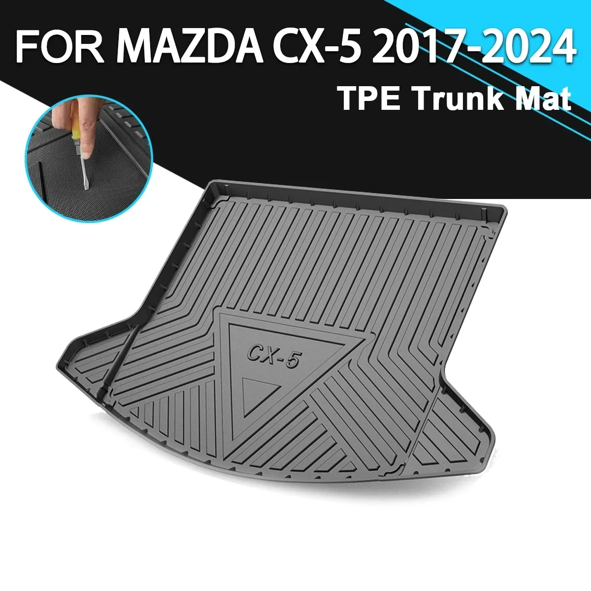 

Car Rear Trunk Cover Mat Non-Slip Waterproof Rubber TPE Cargo Liner Accessories For MAZDA CX-5 2017-2024