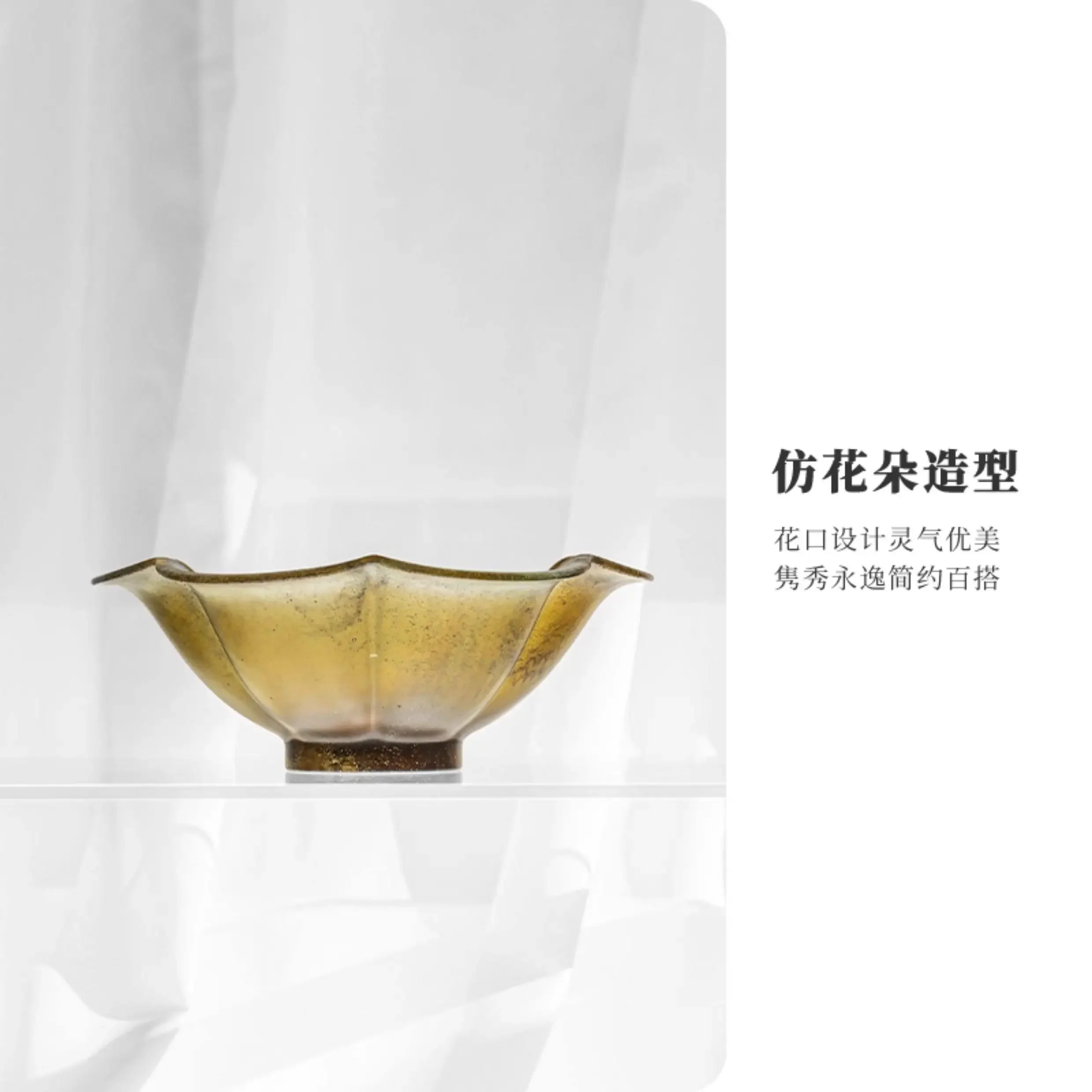 Glazed amber blue lotus fruit plate home living room decoration ornament plate snack bowl
