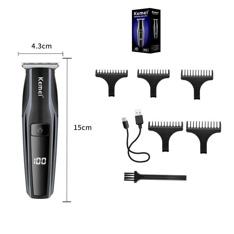 كيمي-ماكينة قص شعر كهربائية احترافية قابلة لإعادة الشحن للرجال ، آلة قص اللحية ، آلة قص الحلاق ، شاشة ليد ، قص الشعر ، الأطفال #6