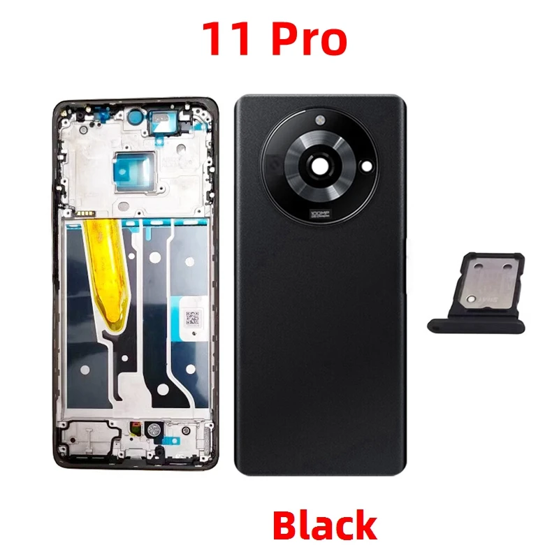 For Realme 11 Pro , 11 Pro Plus Full Housing Back Lid Housing Door + LCD Front Frame + Sim Tray With Camera Lens