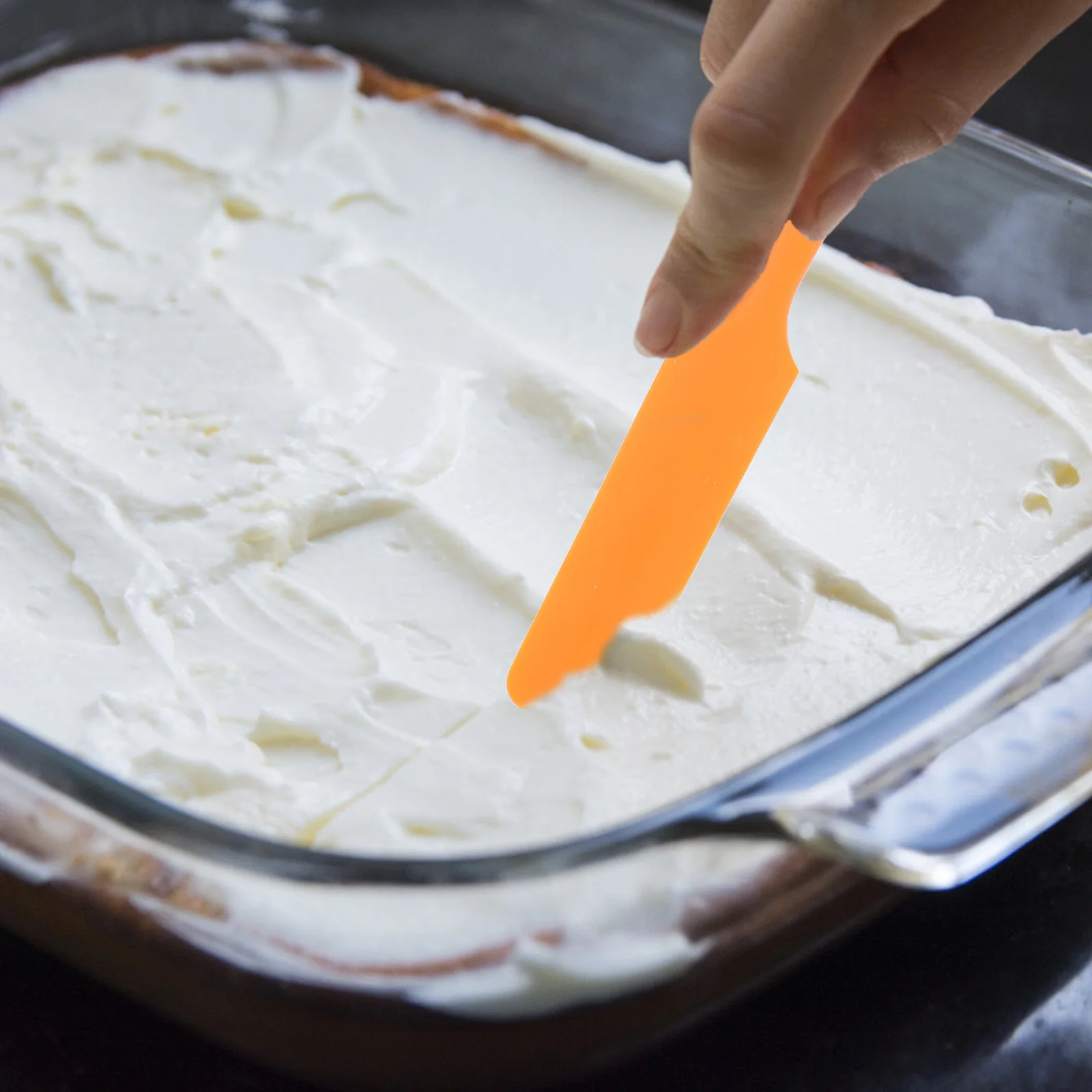 

4Pcs Silicone Scraper for Baking One-Piece Design Spatula Heat-Resistant Butter Mixing Cook Tool with Easy-Grip Handle