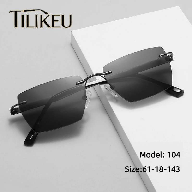 New Polarized Sunglasses for Men Women Korean Fashion Gradient Rimless Shades UV400 Men Driving Fishing Anti Glare Sunglasses