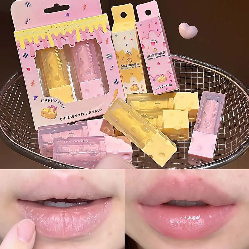 Cheese Lip Balm Set Moisturizing plumps lips reduces lip lines lip care product for smooth lips