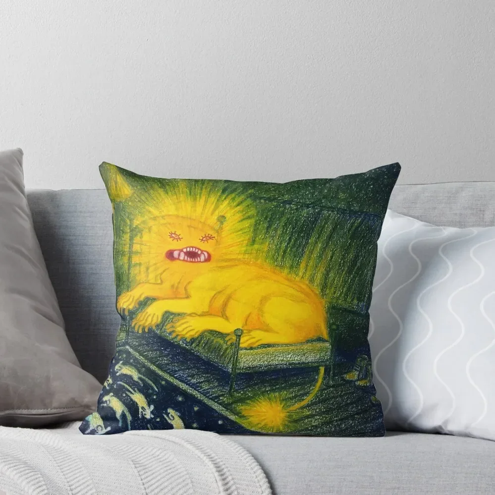 The angel came to me in a fever hallucination, perched upon my bed as I returned from the bathroom. Throw Pillow