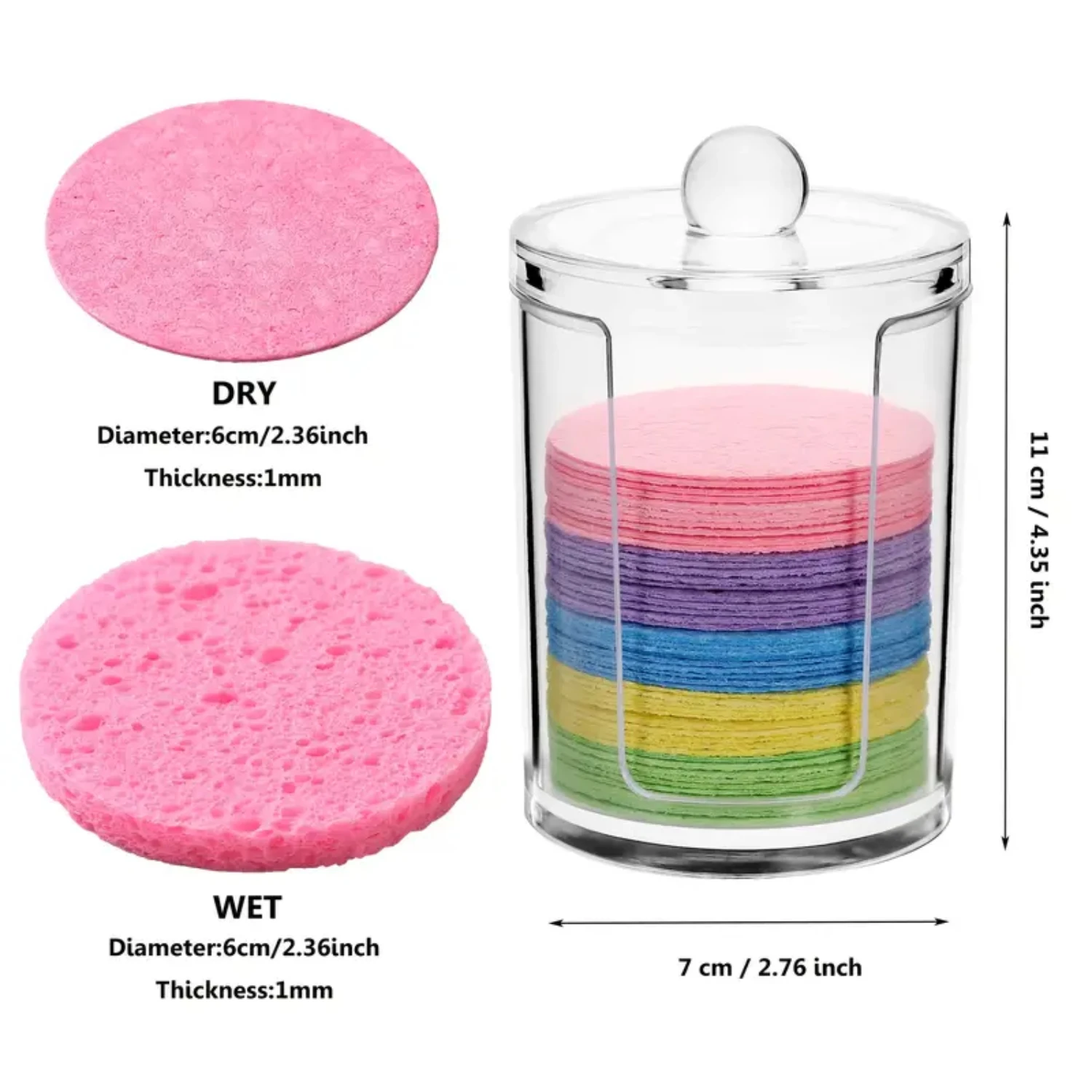 Weiche, runde, komprimierte, natürliche Gesichtsschwämme – 50 Stück Peeling-Reinigungsschwamm für sanfte Gesichtsreinigung, wiederverwendbare Kosmetik