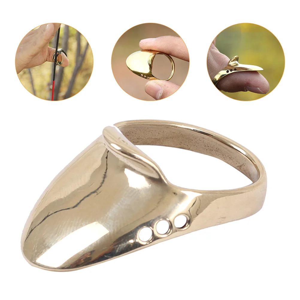 1 Set Portable Archery Brass Ring Wear-Resistant Finger Guard For Thumb Protection Traditional Oriental Archery Supply Party