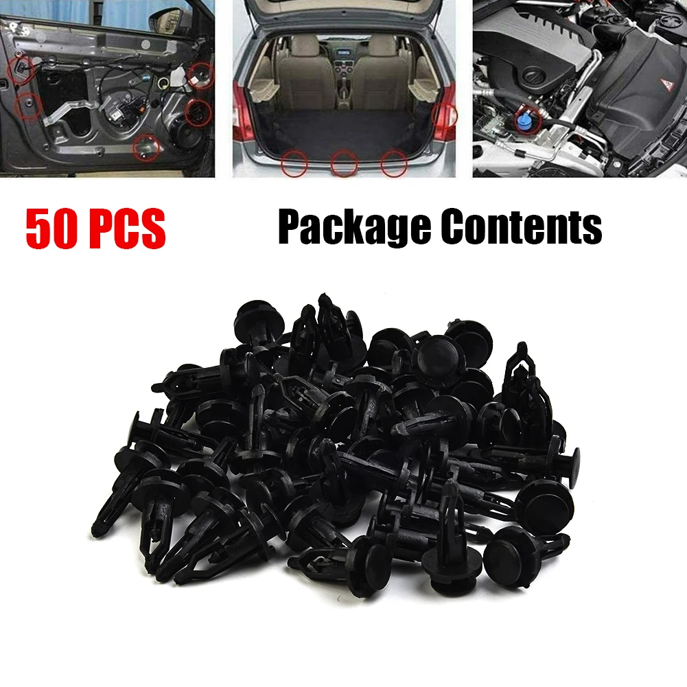 

50pcs Car Fastener Clips 9mm For Mercedes-Benz For Ford For Toyota For Nissan For Mazda For Chrysler For Volks For Wagen