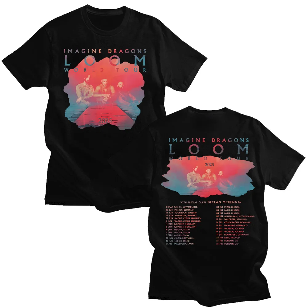 Imagine Dragons Band Loom Tour 2025 New TShirts Men Women Fashion Hip Hop Retro T-shirt Cotton Loose Short Sleeve Aesthetic Tops image 2