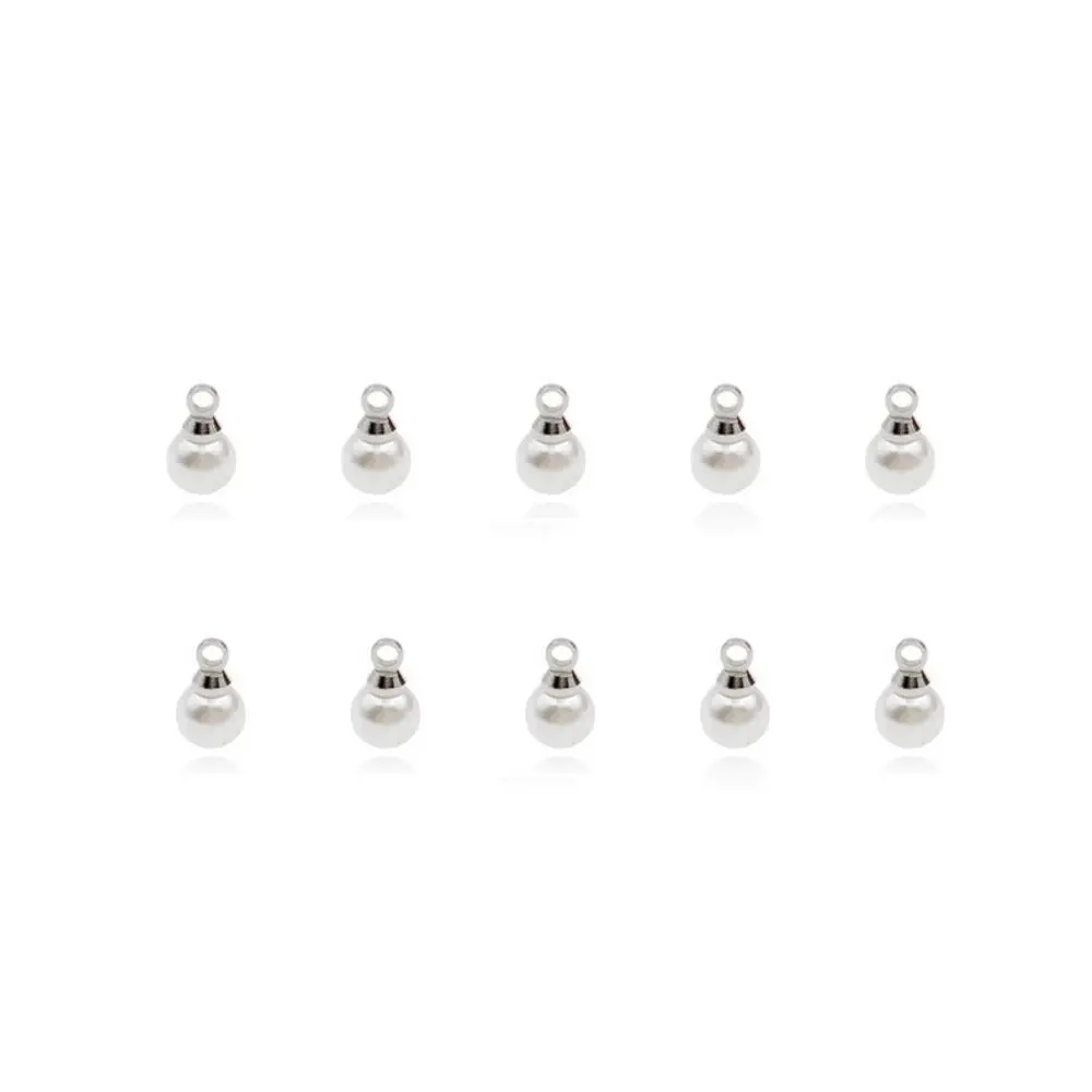 

10PCS Jewelry Clothes Decor Artificial Pearl Handmade Alloy Pearl Buttons for Sweater Round Faux DIY Dangle Earrings Pendant Men