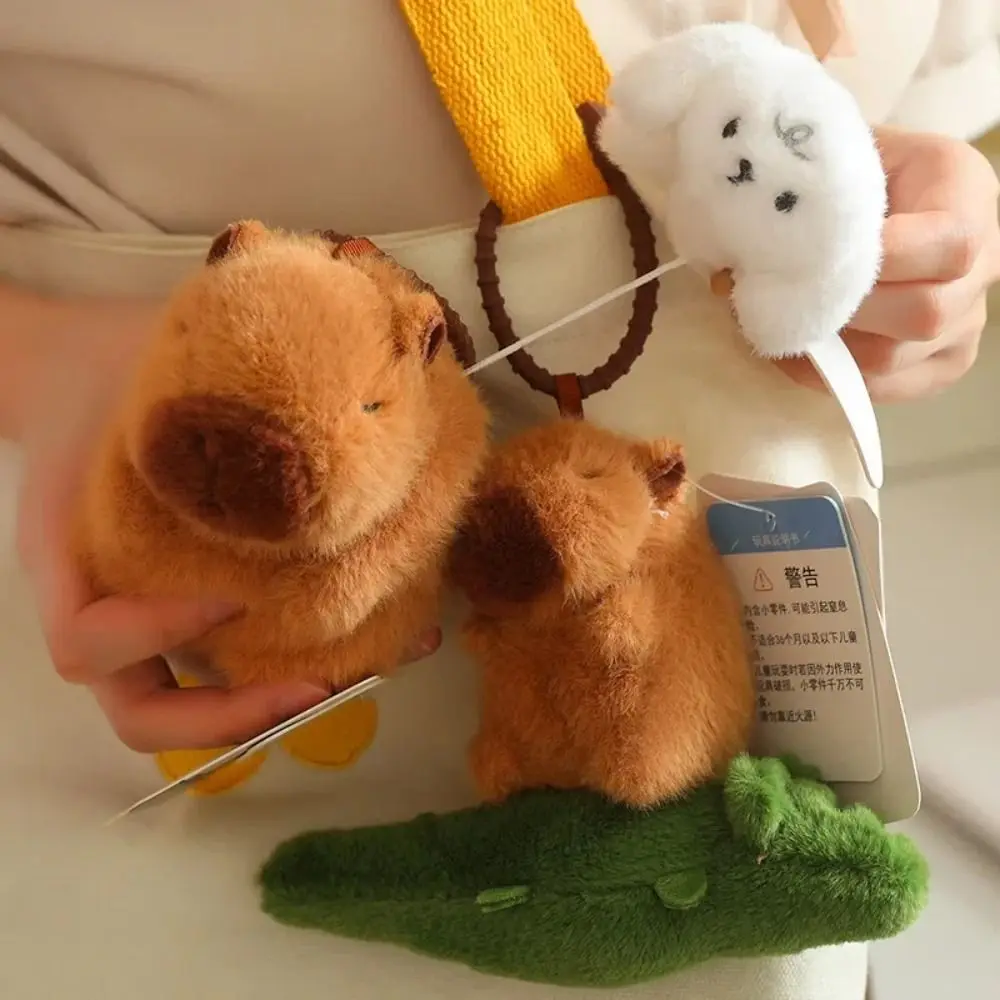 Llavero Stay Wire Capybara colgante de felpa cocodrilo ganso Capybara llavero de felpa perro moda Capybara muñeco de peluche regalo de cumpleaños