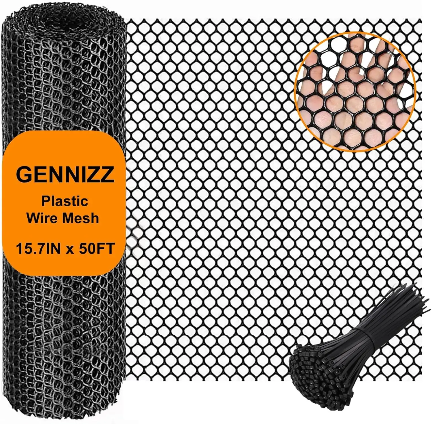 

Рулон пластиковой сетки-рабицы, 15,7 дюйма x 50 футов, для сада, балкона, ограждения для животных