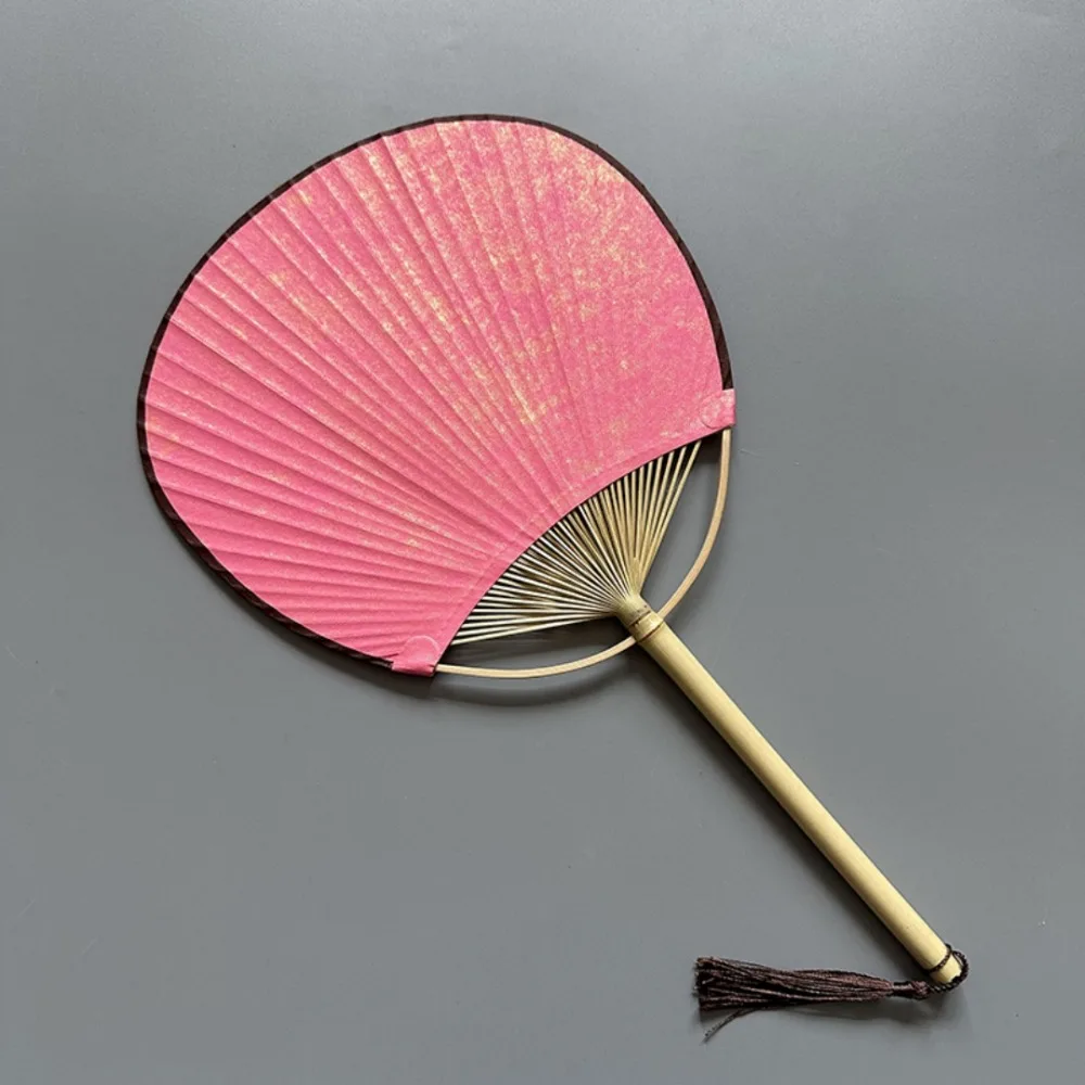 New Creative Vintage Hand Painted Fan Paper Bamboo Handle Blank Hand Fan Chinese Style with Tassels DIY Fan Gift