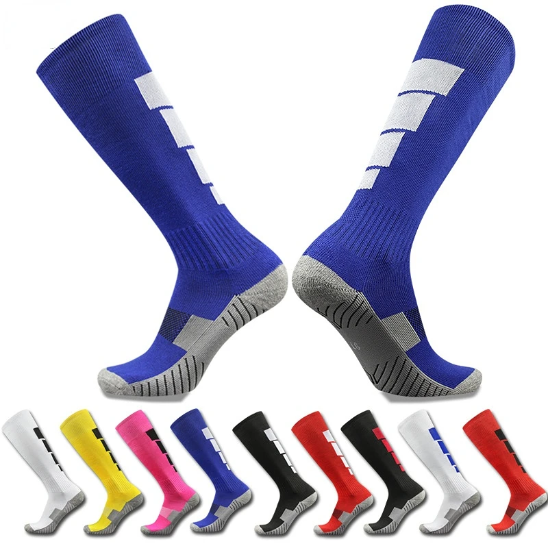 Baumwolle Fußball Sport Knies trümpfe lange Spandex Kinder Legging Strümpfe Fußball Baseball Knöchel Erwachsene Anti-Rutsch-Kinder socken neu