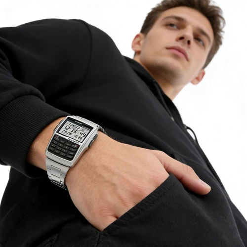 Imagen 2 del producto Reloj con calculadora multifuncional de acero inoxidable, reloj luminoso LED, reloj de aleación para hombre, estilo ordenador, moda de lujo