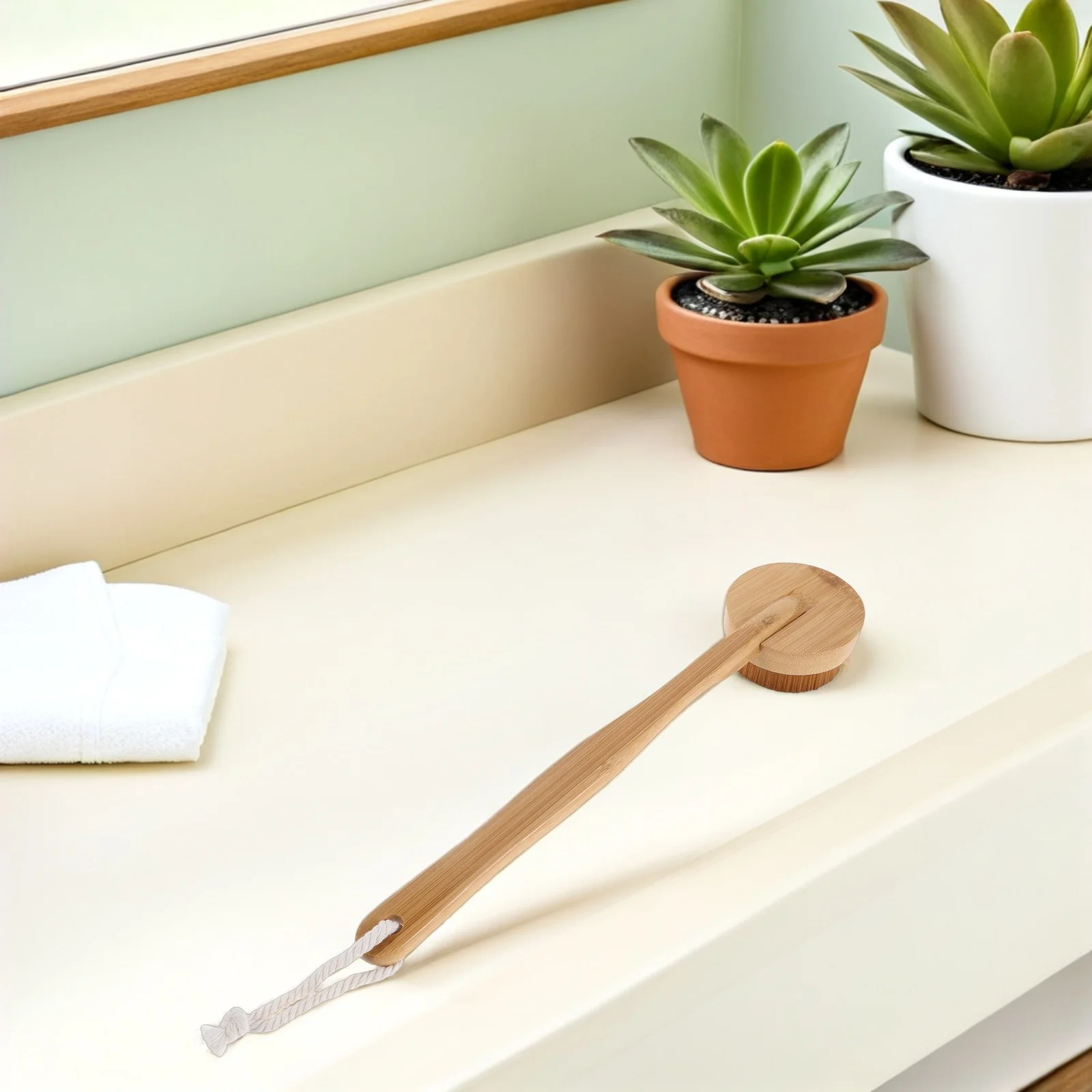 Tanning Applicator Brush Wood Handle Streak-Free Self Tan Body Brush Back Lotion Applicator For Women Men Seniors Sensitive