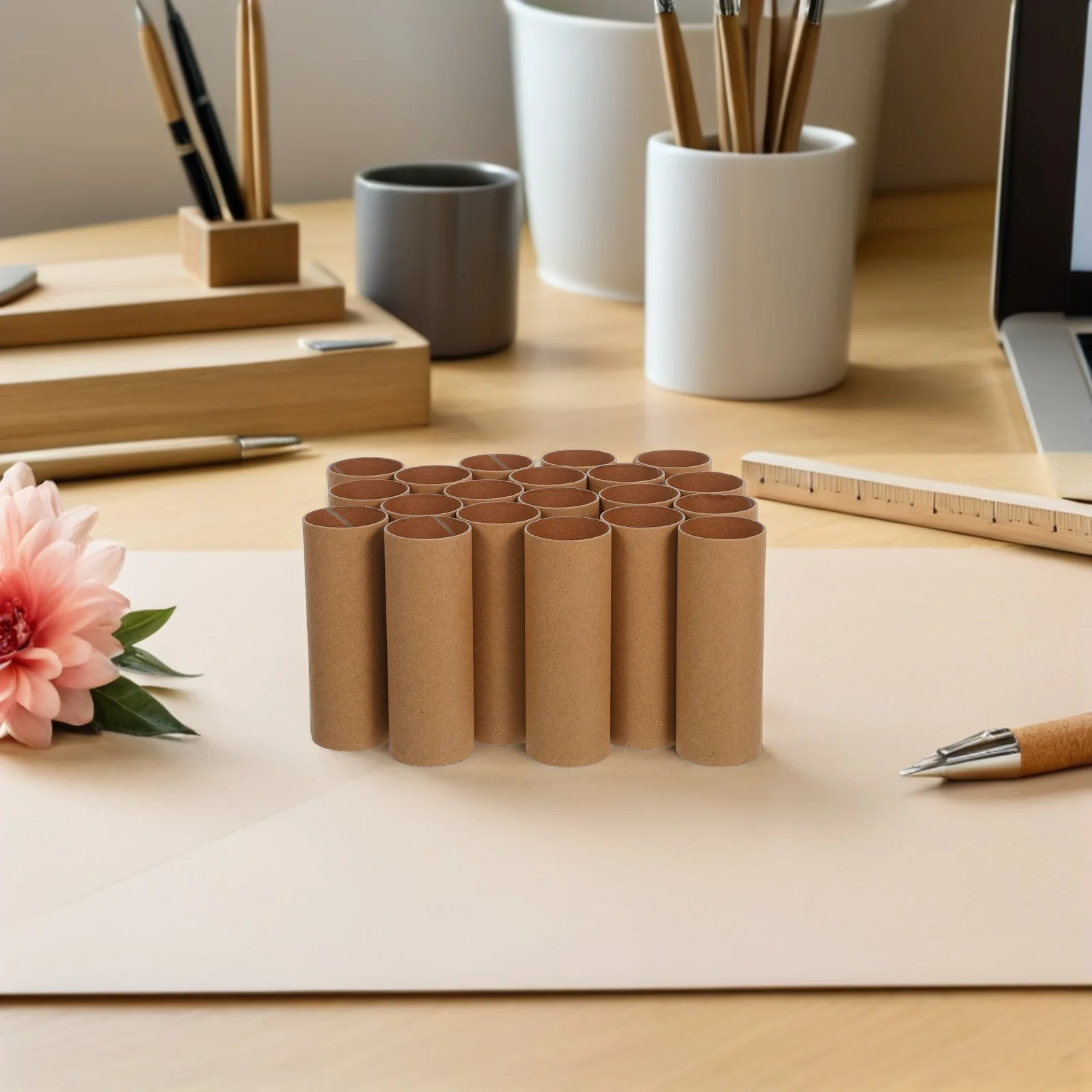 30 Pcs Craft Rolling Tubes Cardboard Cylinder Kraft Paperboard for Classrooms Supplies