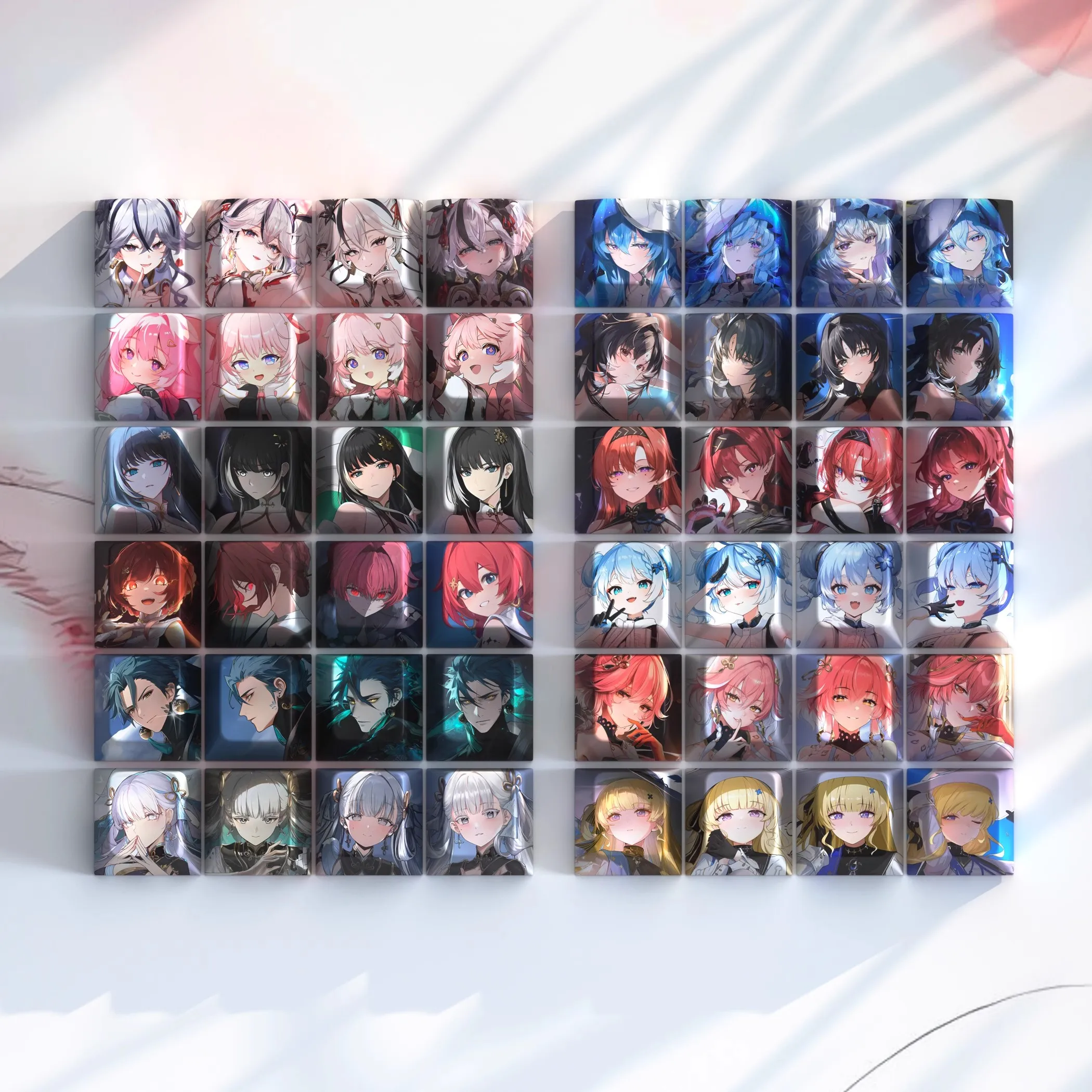 4 Keys/set Wuthering Waves Keycaps PBT Dye Subbed Key Caps Cherry Profile Anime Cartoon Gaming Keycap For MX Switch Keyboard