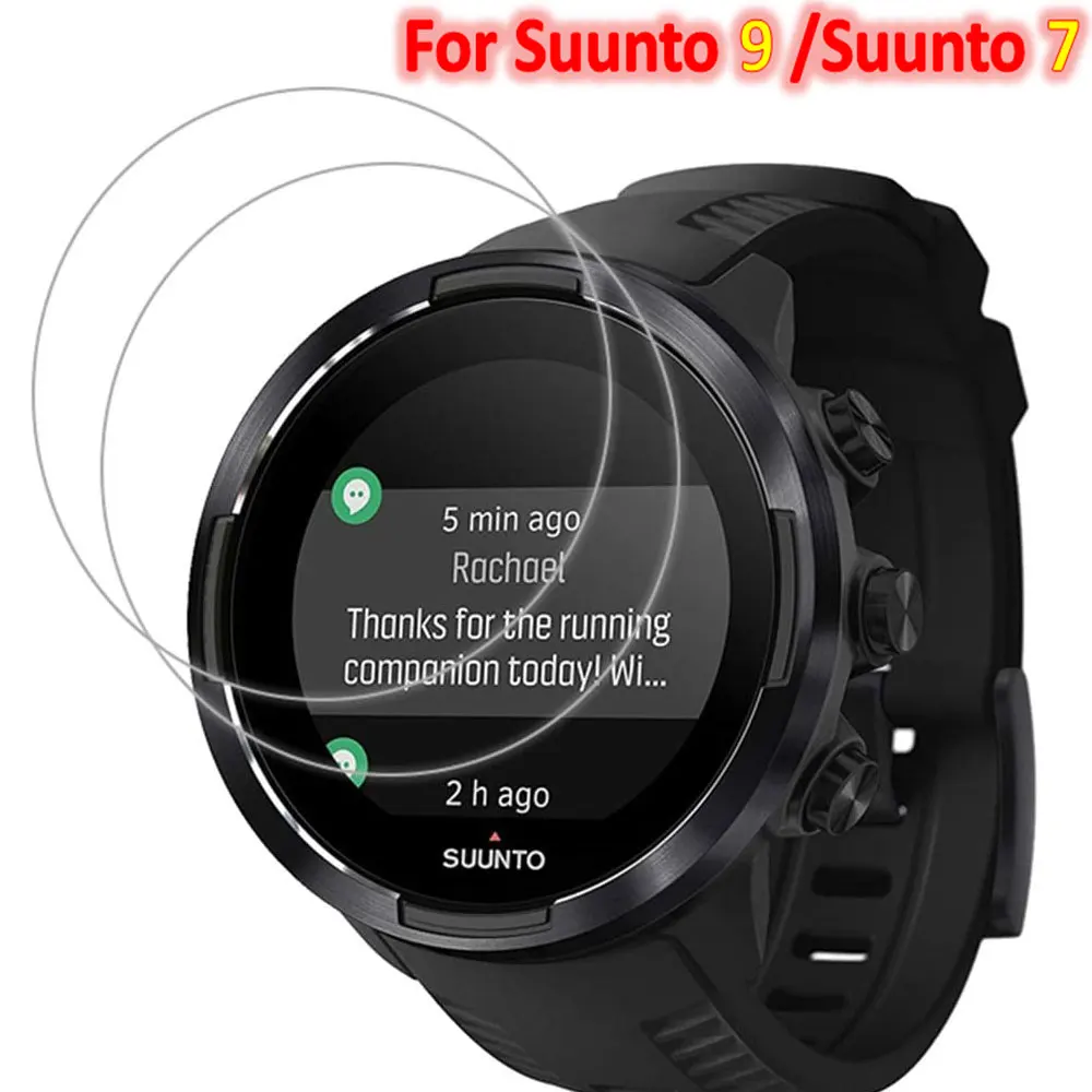 2Pcs Clear Tempered Glass For Suunto 9 Screen Protector 9H Premium Anti-Scratch HD Glass Film For Suunto 7 Watch Accessories