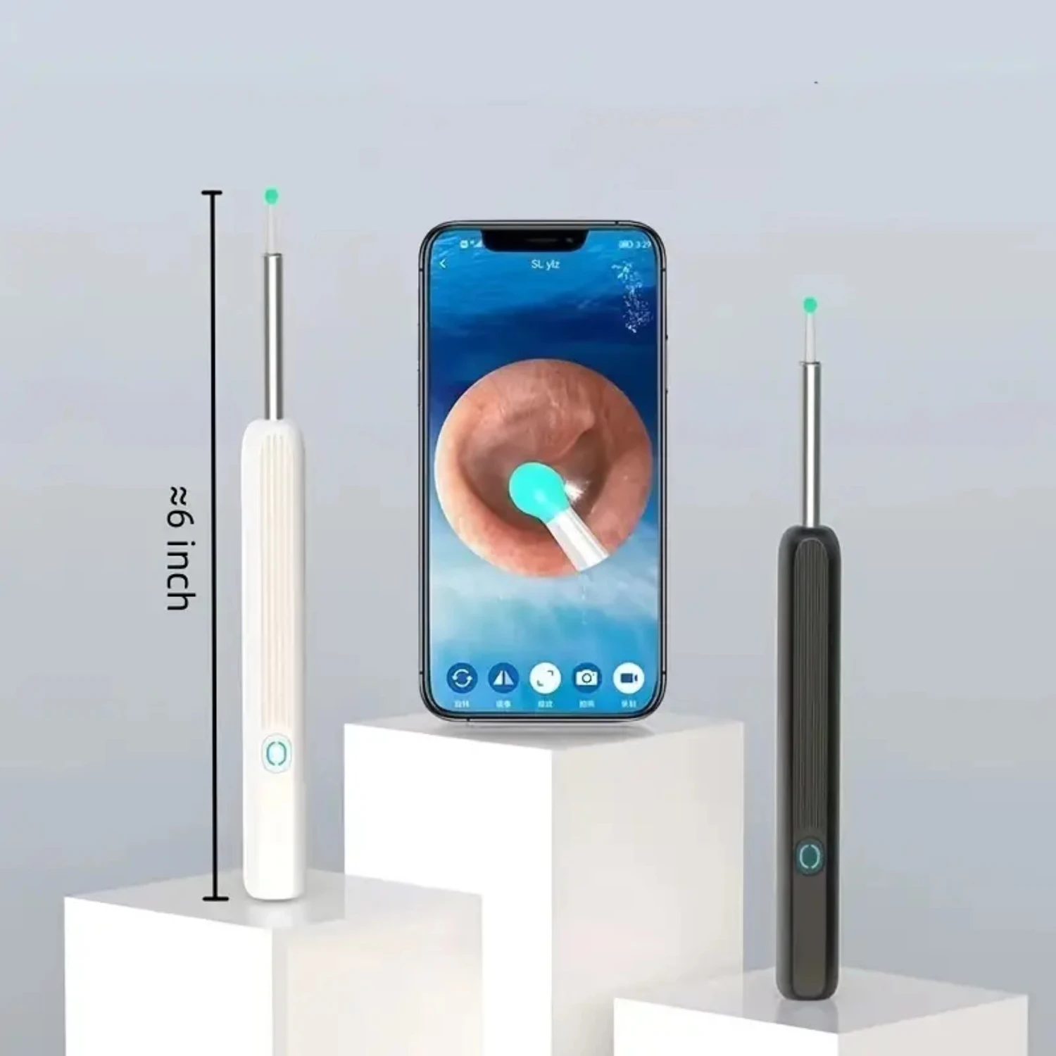 กล้องส่องกล้องกําจัดขี้หูที่เชื่อมต่อไร้สาย Otoscope สําหรับ iPhone, iPad, Android - เครื่องมือกําจัดขี้หูระดับพรีเมียมโดย JinanjunPOKUJE