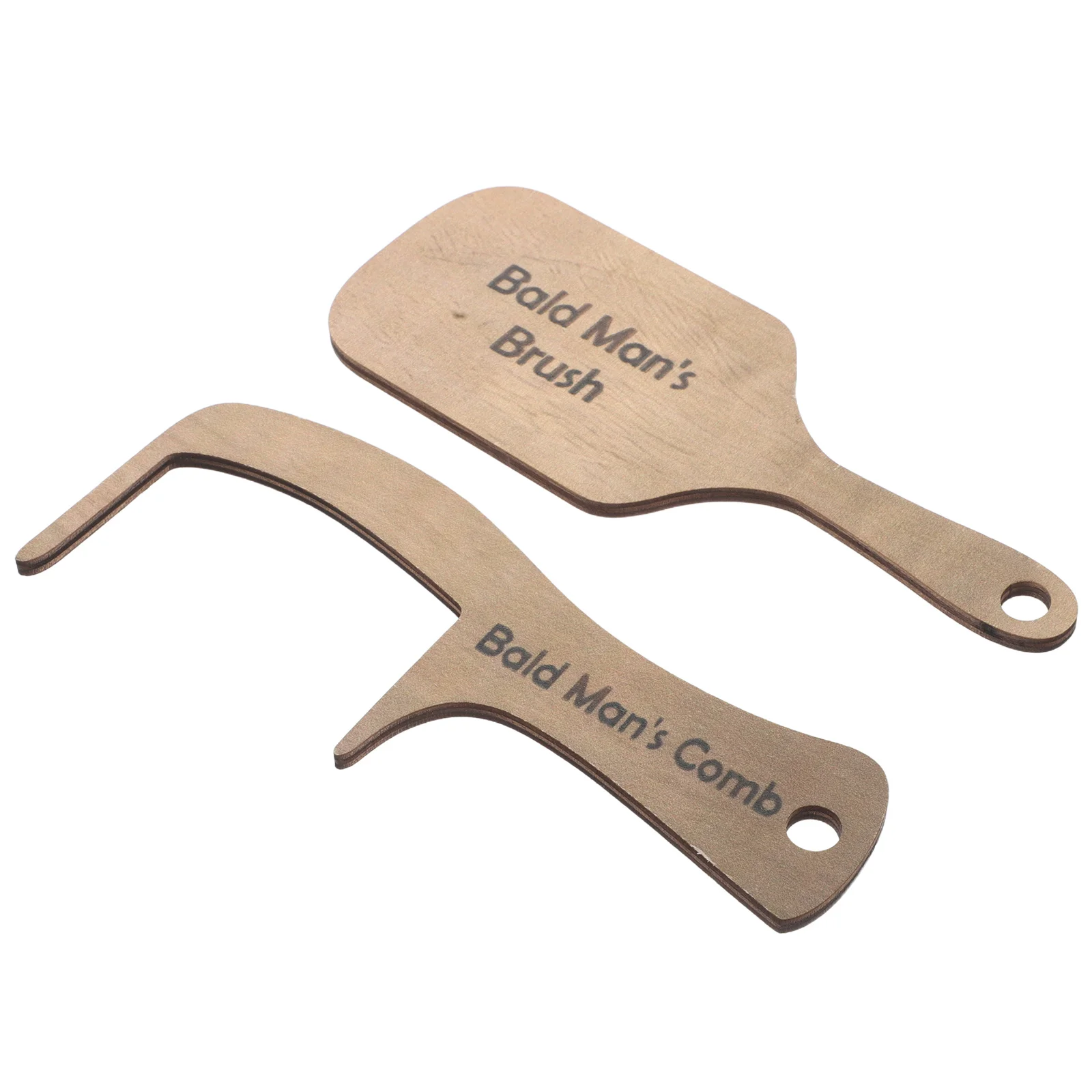 

2Pcs Creative Funny Bald Man Wooden Hairless Comb Prank Grooming Brush Unique No Teeth Hairbrush for Birthday Halloween