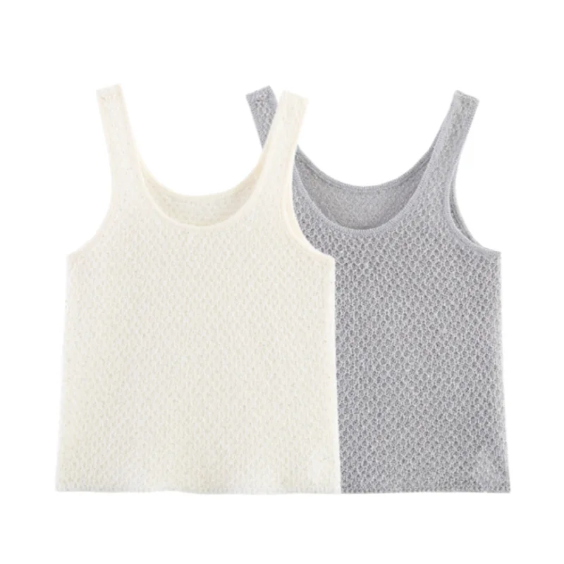 

Withered Women's 2026 Summer New Product Bead Decorative Metallic Thread Knitted Strap Top For Women