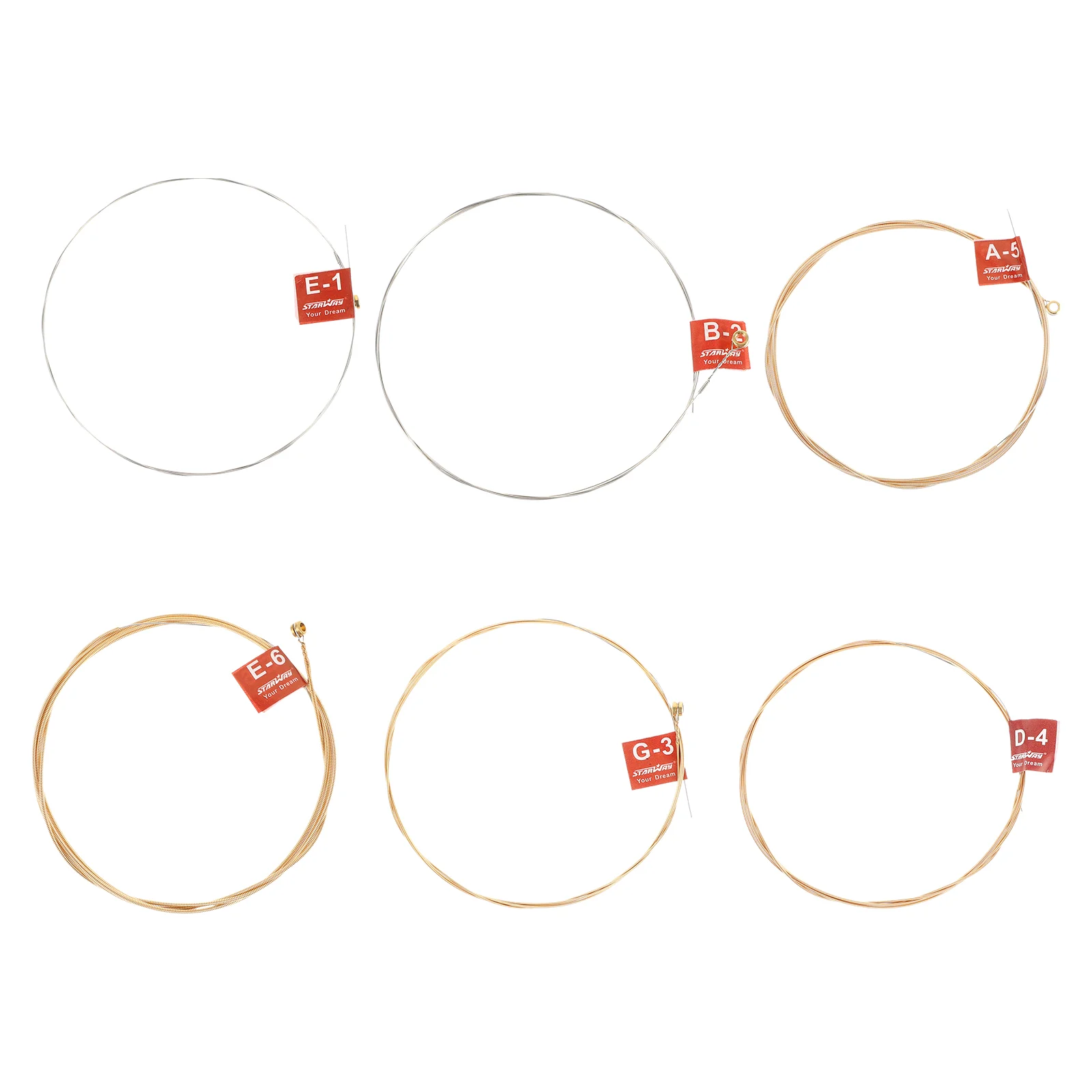 

6Pcs Convenient Guitar Strings Practical Changing String for Folk Guitar Durable Guitar Strings Guitar Accessory