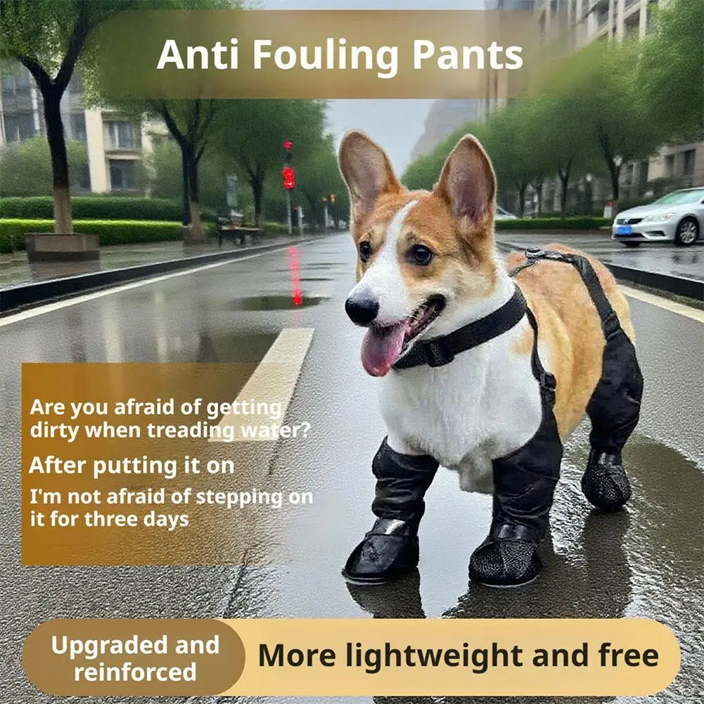 Best Anti-Slip Dog Shoes Pet Paw Protector Rain Outdoor & Suspender Dog Dirty-Proof Shoes Anti-Fall Booties, Sock S7G9