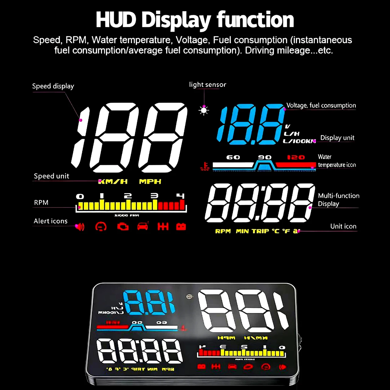D5000 OBD2 HUD Head Up Display 5