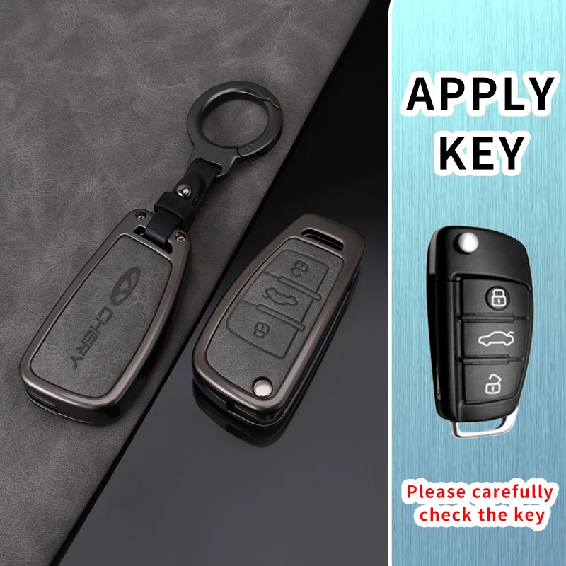 Leder-Autoschlüsselhülle für Chery ARRIZO7 E3 E5 A3 A5 Tiggo 2 3 5 3X Fulwin2 Eastar – Schutz und Zubehör – Detail 1