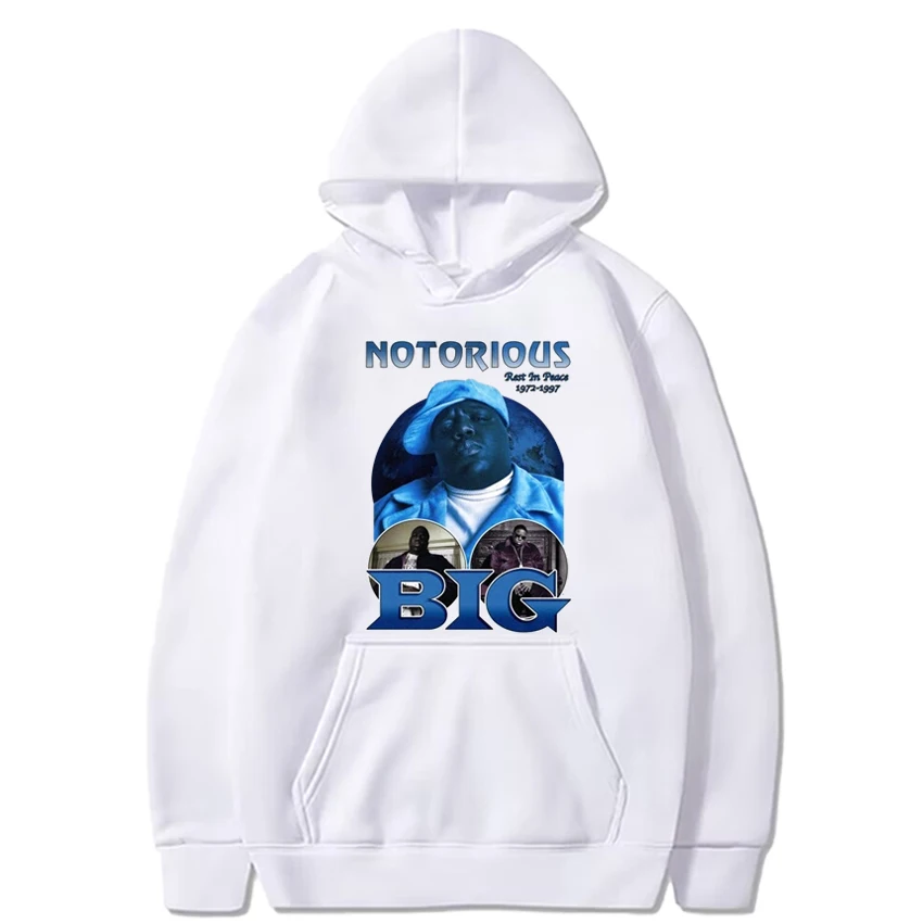 Hot Notorious Big Rapper Hip Hop print black Hoodie New Men Women vintage streetwear Unisex Casual Fleece Long sleeve Sweatshirt