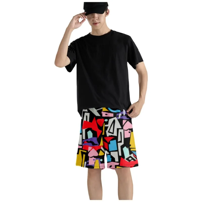 Men's Abstract Graphics Printed Waist Shorts Polyester Quick Dry Breathable Trendy Shorts Beach Board Shorts For Men