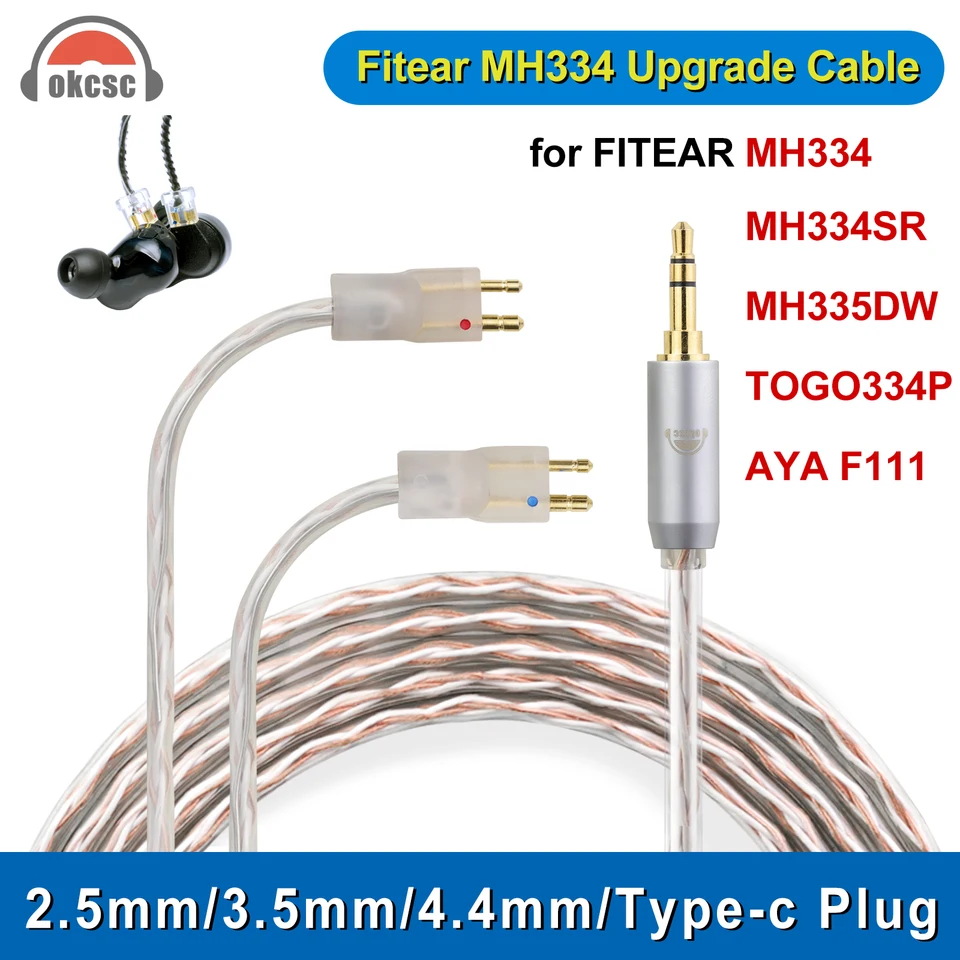 Oksc-バランス型イヤホンケーブル,fitear mh334 mh334sr mh335dw