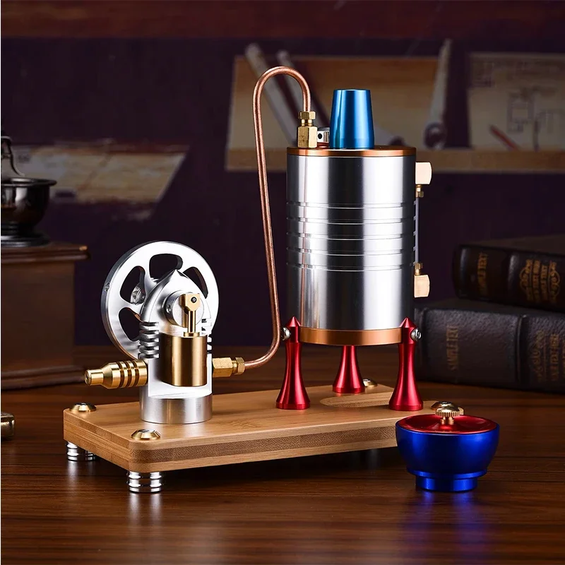 Modello di motore a vapore avviabile Motore retrò con modello di caldaia riscaldante, produzione CNC Giocattolo scientifico per esperimenti di fisica