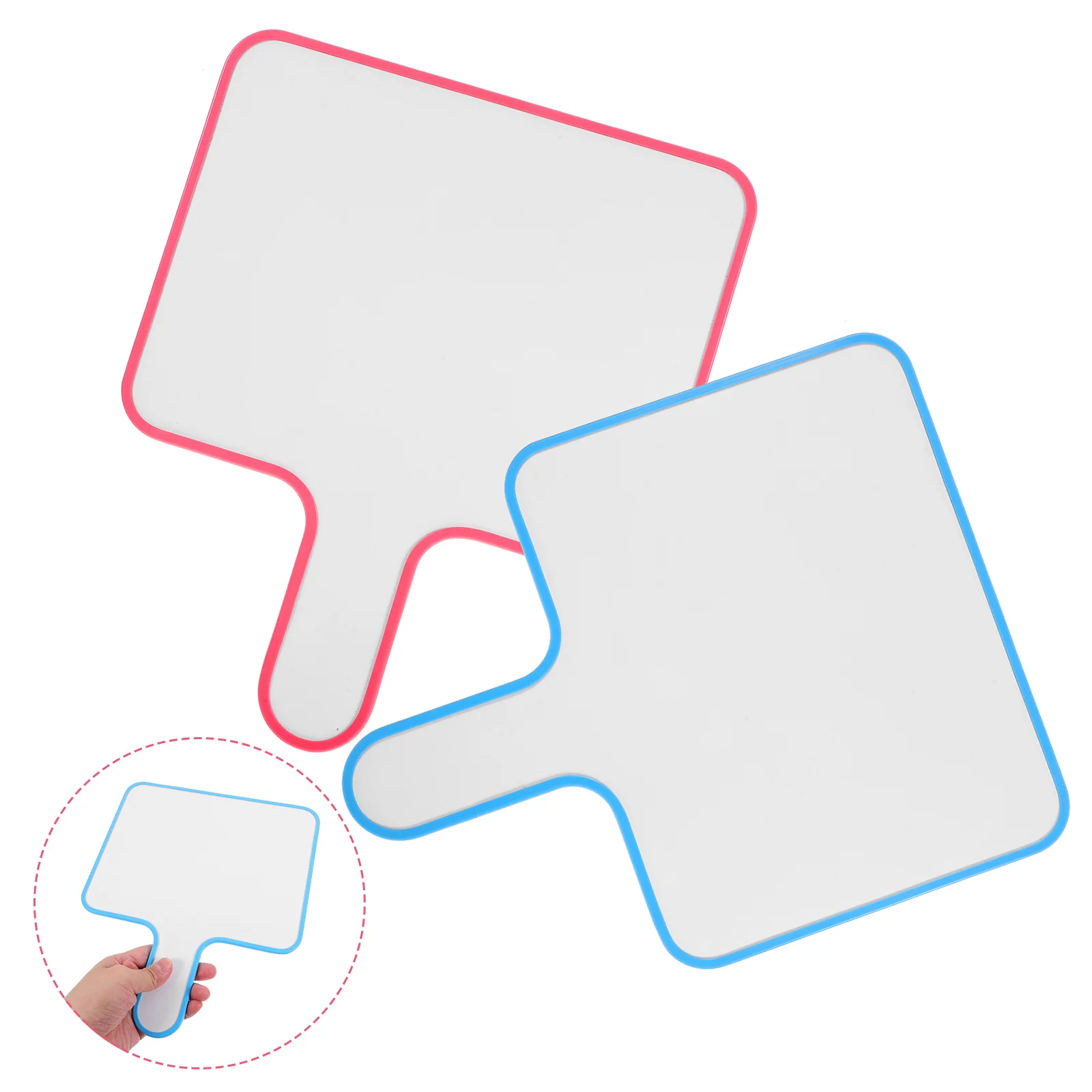 2Pcs White Board Handheld Whiteboard Dry Erase Paddle Dry Erase Paddles Erasable Hand Scoreboards erasable writing board