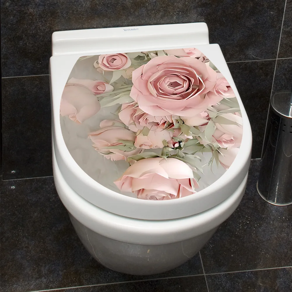 M536 warme Persönlichkeit rosa Rose Toiletten aufkleber Badezimmer Toiletten abdeckung Aufkleber Wanda uf kleber wc für Haupt dekoration – Detail 4
