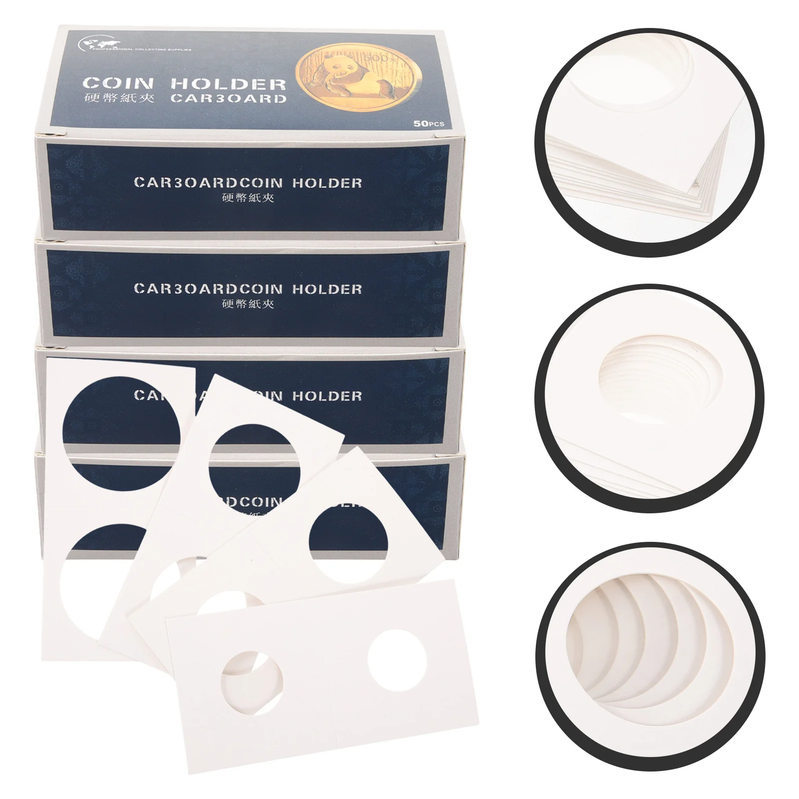 4 Boxes Clear Coin Holder Paper Clip Transparent Case for Coin Organizer Protector Collection Transparent Protector