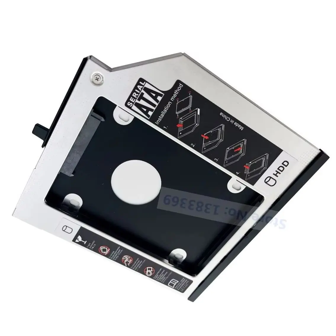 suporte-adaptador-de-baia-Optica-para-2º-hdd-ssd-com-aro-para-lenovo-thinkpad-t500-w500-x200-x201-x220-x230-ultrabase