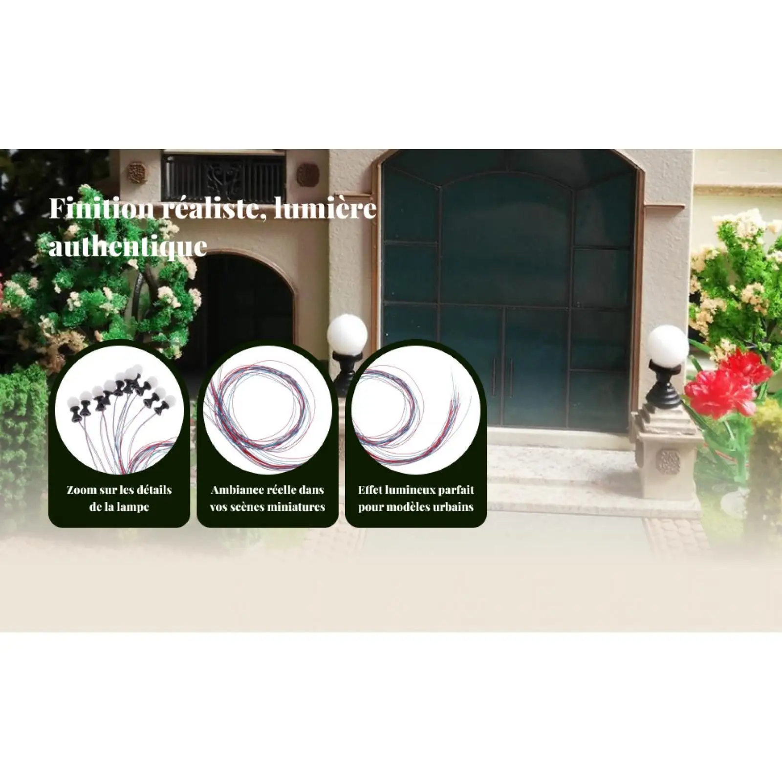 10 قطعة المنمنمات LED ضوء قطار السكك الحديدية شارع عمود الإنارة المشهد