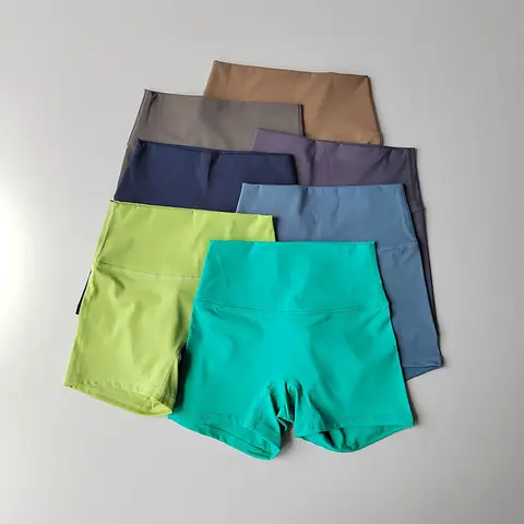 Nude Yoga Shorts for Women Running and Slimming Elastic Fitness Quick-drying High Waist Tight Training Dance Three-point Pants