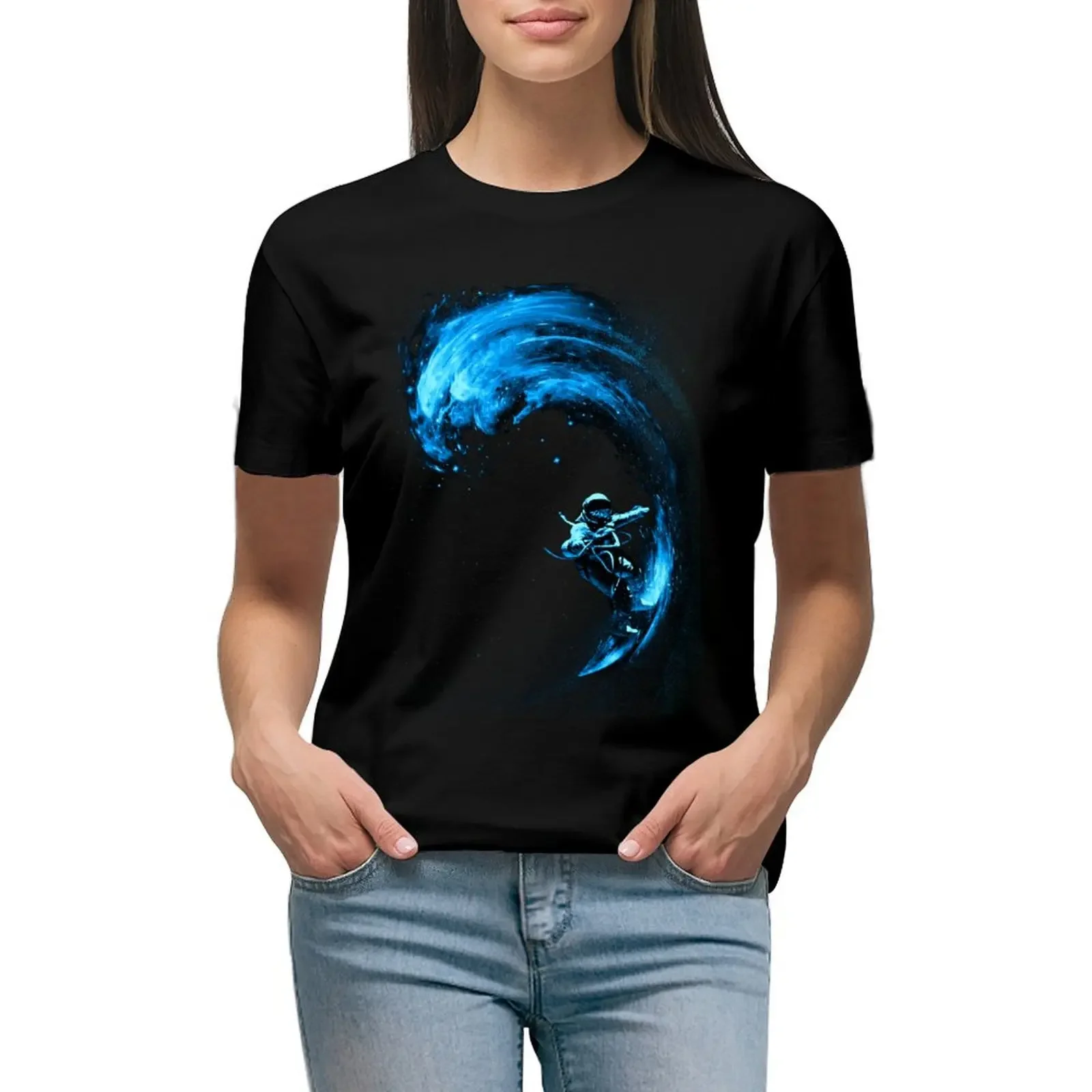 

Space Surfing T-Shirt plain summer clothes hippie clothes ariat shirts for Women