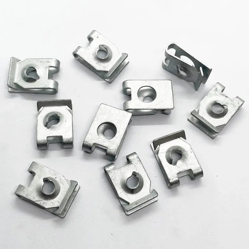 Self-tapping Cleats U Type Clips ST4.8 Snap Nuts 65Mn Spring Steel for Car Motorcycle Auto Fender Barb Clip