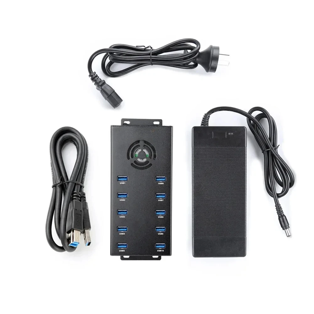 10-Port usb3.0 splitter 2.1A high current and high speed, transmission brush charging