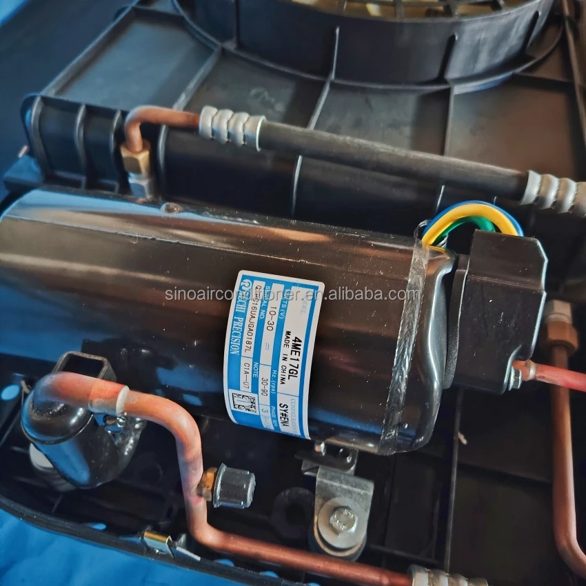 مواقف السيارات الكهربائية على السطح شاحنة تيار مستمر تعمل بالبطارية 12 فولت سقف علوي سيارة فان مكيف الهواء #5