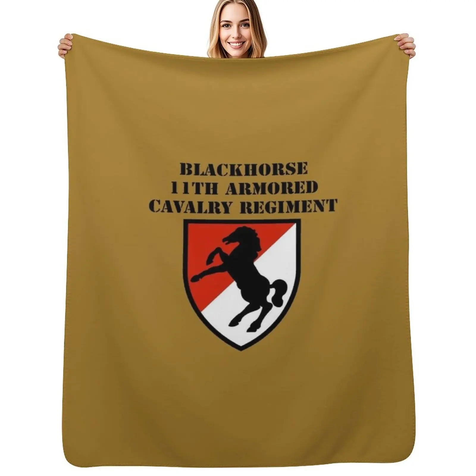 BLACKHORSE 11TH ARMORED CAVALRY REGIMENT Throw Blanket Flannels Custom Baby Nap Multi-Purpose Stuffeds Blankets