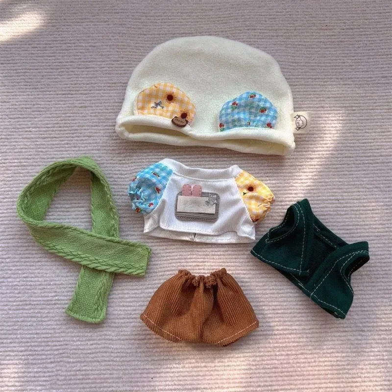 (Alleen kleding) Geschikt voor pop van 20 cm DIY-speelgoedset cadeau idool kostuumaccessoires mini schattig college-stijl rollenspel pluche kostuum