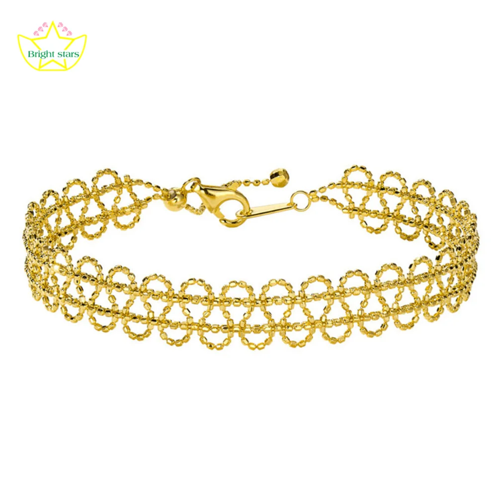 

Яркие звезды, хит продаж, легкий роскошный серебряный браслет 925, позолоченный кружевной браслет, женские ручные украшения, оптовая продажа